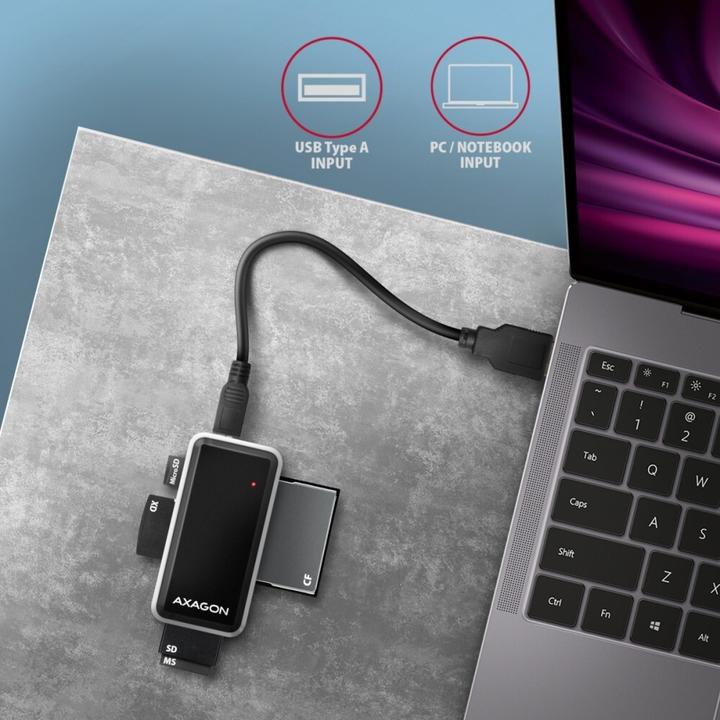 Actual product image Axagon CRE-X1 - CF - CF Type II - MMC - MMC Mobile - MMCmicro - MS Duo - MS PRO - Memory (USB 2.0)