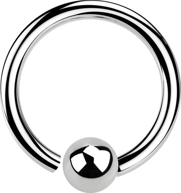 Produktbild Star Piercing Micro Closure Ring silber mit Kugel einseitig fixiert (Chirurgenstahl 316L, ohne Messing)