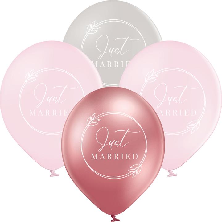 Produktbild bonacker ballonversand Just Married Ballons Boho rosé - Premium-Qualität aus Naturkautschuk (25 x)