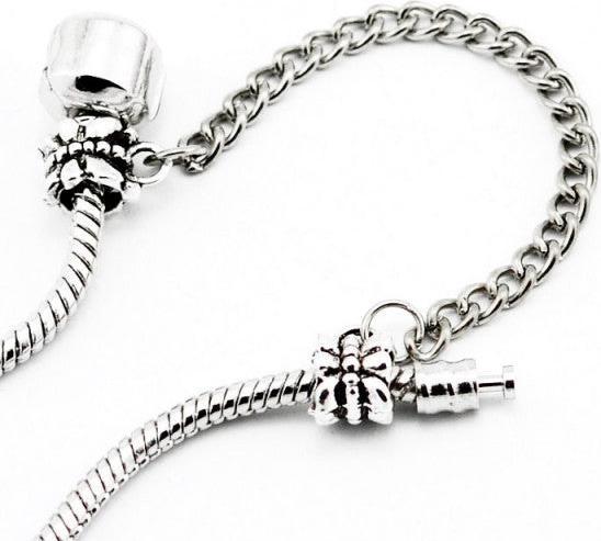 Hermex Verbindungsstück Kette Charm Anhänger Strass versilbert - Silbrig (925er Metallegierung und Strass)