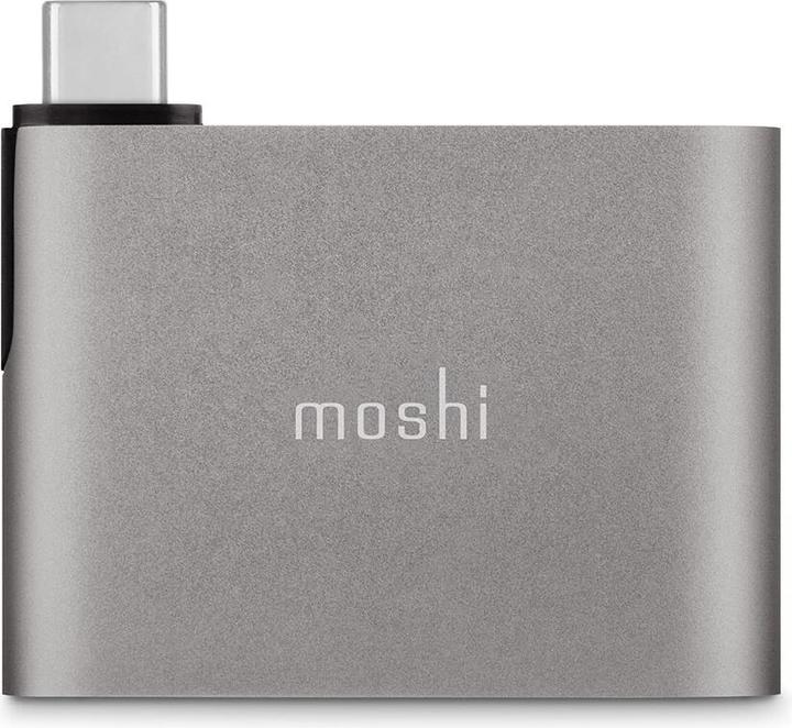 Actual product image Moshi Compact USB-C to HDMI Adapter with HDR and USB PD Pass-through Charging - Titanium Gray (0.14 m, HDMI)