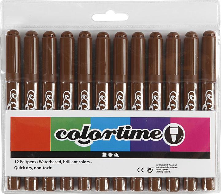 Actual product image Creativ Company Bruine Jumbo Pens, 12pcs. (Brown, 5 mm, 12 x)