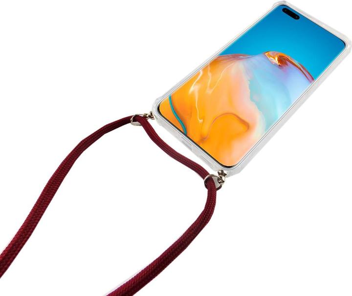 Produktbild König Design Huawei P40 Lite Handykette Hülle mit Band Case zum umhängen mit Kordel Etui Rot