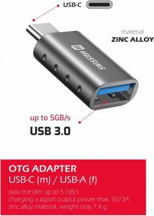 Produktbild Swissten OTG Adapter (USB Typ C, USB-A, USB-A)