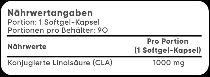 Nährwerte und Zutaten DY Nutrition konjugierte Linolsäure (Neutral, 1 Stk., 153.60 g)