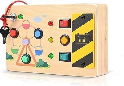 Produktbild Activity Board Busy Board, Lichtschalter Spielzeug - Motorikwand Sensory aus Holz LED Ampel