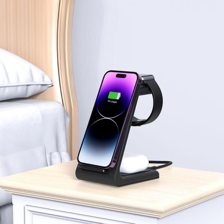 Actual product image Tech-Protect Cover wireless charger A8 3in1, black (10 W)