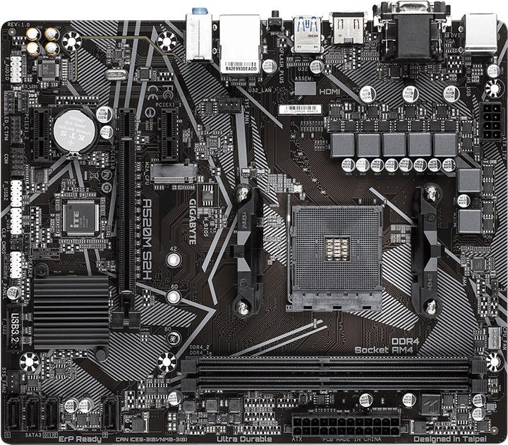 Produktbild Gigabyte A520M S2H 1.0 Prozessorfamilie AMD, Prozessorsockel AM4 (AM4, AMD A520, mATX)