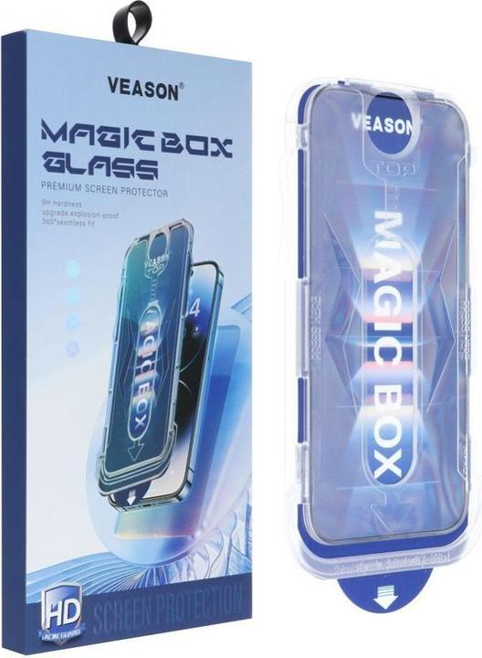 Image du produit Veason Protective glass 6D Pro Easy-Install Glass + Applicator - for Iphone 15 Pro black (1 pièce(s), Apple iPhone 15 Pro)