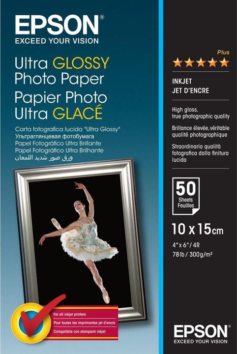 Epson Ultra Photo Glossy Paper, 50 sheets (300 g/m², 10 x 15 cm, 50 x)