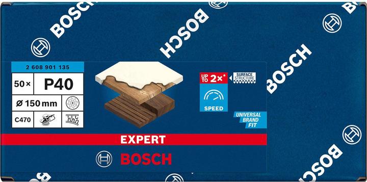 Produktbild Bosch Professional Zubehör EXPERT C470 Schleifpapier Mehrloch für Exzenterschleifer, 150 mm, G 40, 50-tlg. (40)