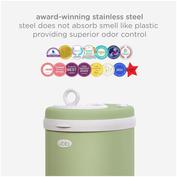 Actual product image Ubbi Windeleimer aus Edelstahl grün