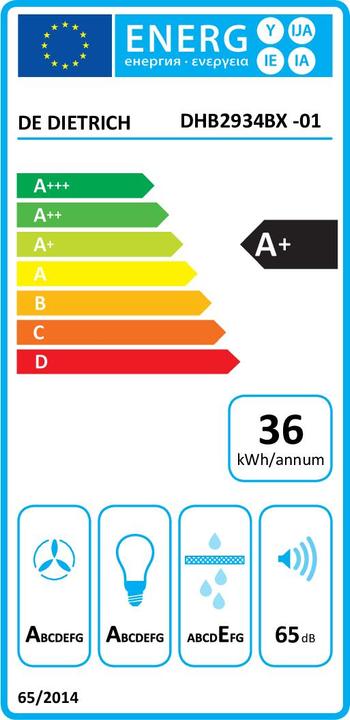 Energie-Label De Dietrich HOTTE BOX DHB2934BX INOX (Wandhaube)
