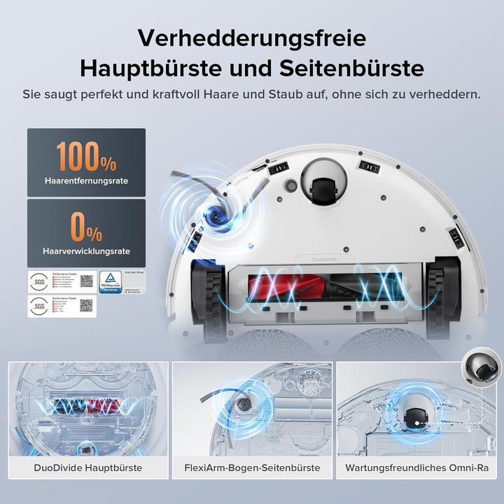 Produktbild Roborock Qrevo Edge S5A Saugroboter mit Wischfunktion,Dual Anti-Tangle-System,17000Pa,FlexiArm,Weiss (Saugroboter)