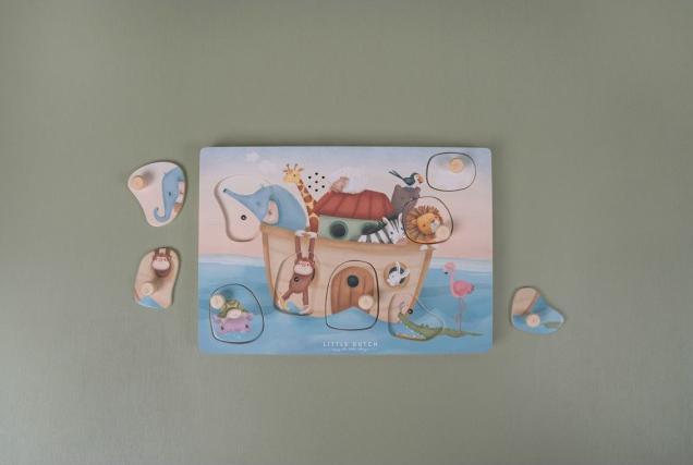 Actual product image Little Dutch Sound gripping puzzle Noah's Ark (7 pieces)