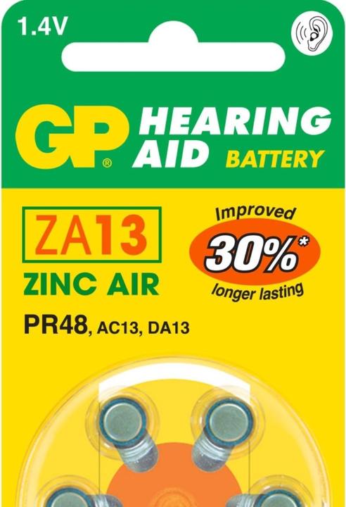 Actual product image GP Batteries GP Knopfzelle ZA13, 1.4V, 6 Stk. (6 pcs., PR48, 290 mAh)