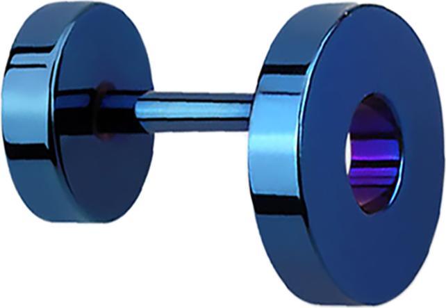 Star Piercing Fake Tunnel Ohrring dunkelblau (ohne Messing, Chirurgenstahl 316L)