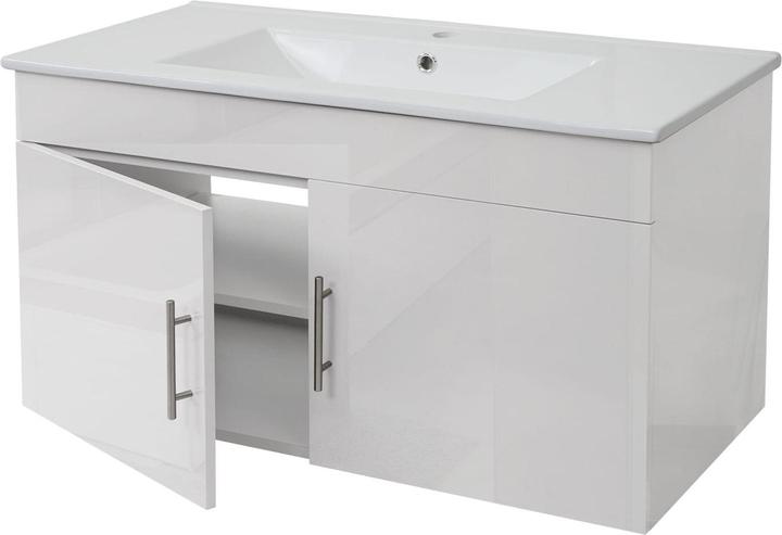 Immagine prodotto Mendler Mobiletto per lavabo, mobile base per lavabo Mobili da bagno, bianco lucido 90 cm