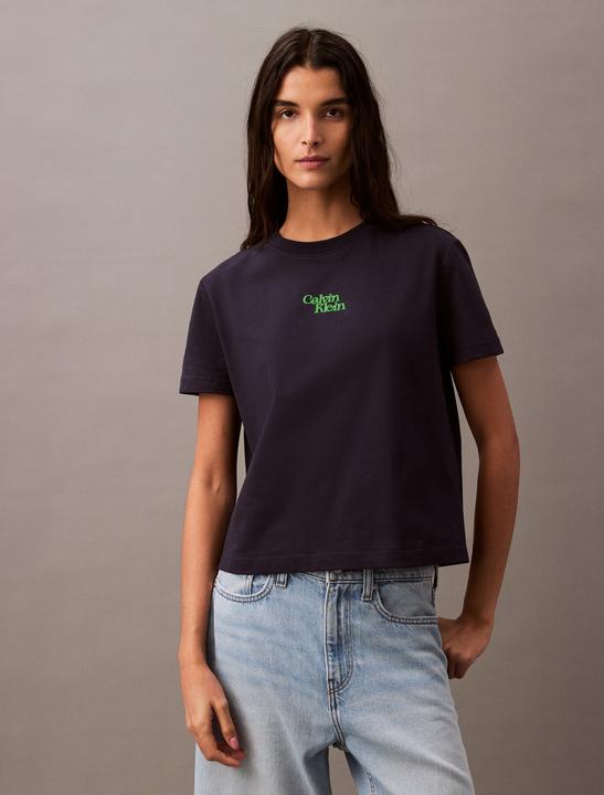 Actual product image Calvin Klein Jeans Ss Flocked Logo Cn Tee (L)