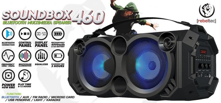 Produktbild Rebeltec SoundBox 460 Bluetooth garsiakalbis (8 h, Batteriebetrieb)