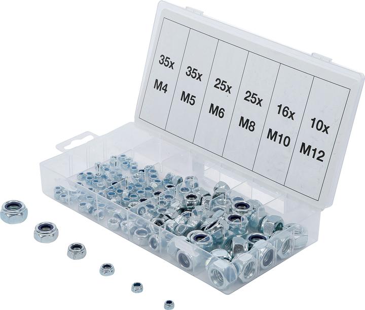 Produktbild BGS Sechskant-Muttern-Sortiment selbstsichernd 146-tlg.