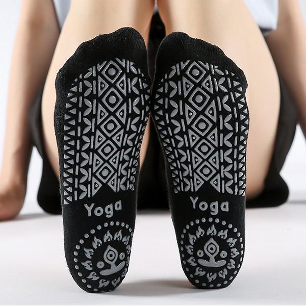 Actual product image Stride Anti-Rutsch Pilates Yoga Sport Socken (One Size) - 1 Paar Schwarz (One size)