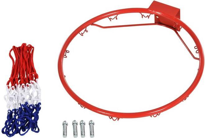 Produktbild Swisshandel24 Basketball Netz Basketballkorb mit Netz, Stahlrohr+Nylon, Rot + Blau + Weiss, ø46 cm