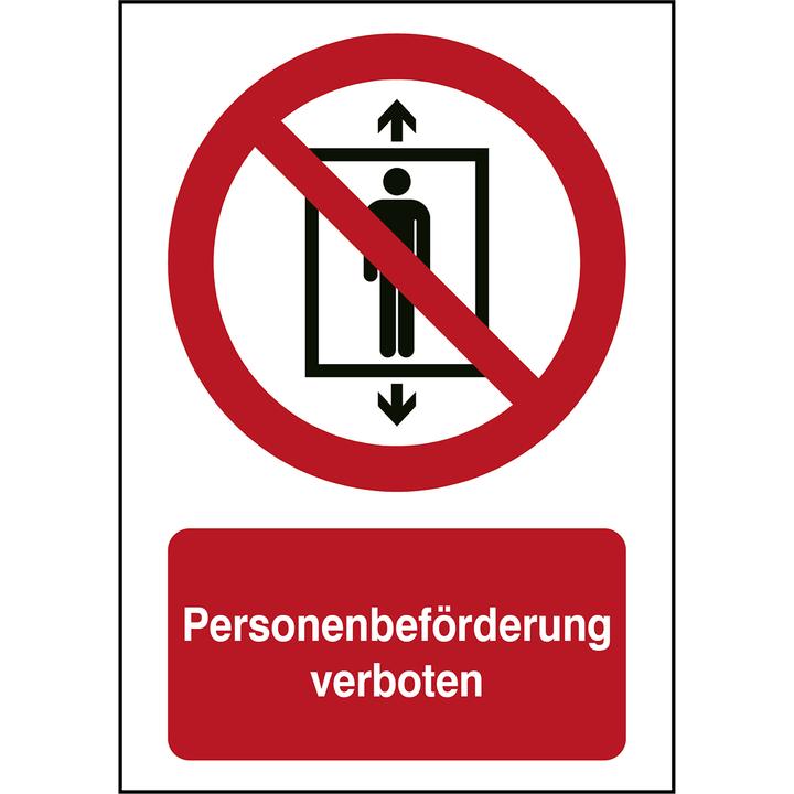 Produktbild Brady ISO 7010 PIC P027 B-7525 ISO 7010 Zeichen - Personenbeförderung verboten Aluminium Rot &