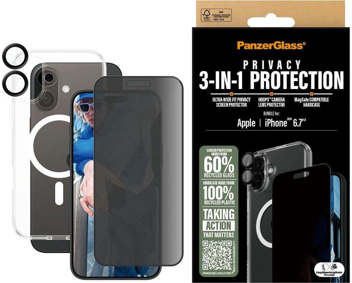 Produktbild PanzerGlass Privacy (1 Stück, Apple iPhone 16 Plus)