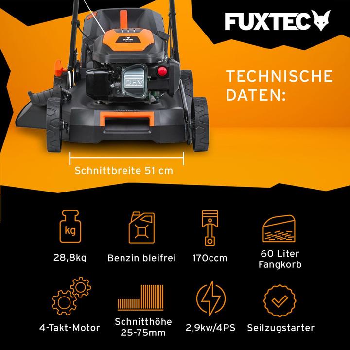 Actual product image Fuxtec FX-RM5170PRO petrol lawn mower (Petrol)