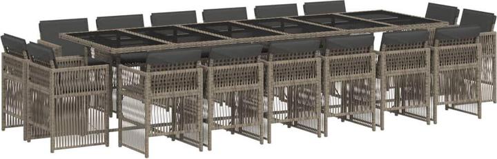 Image du produit VidaXL Salon de jardin 17 pièces avec coussins Gris Poly Rattan (330 cm)