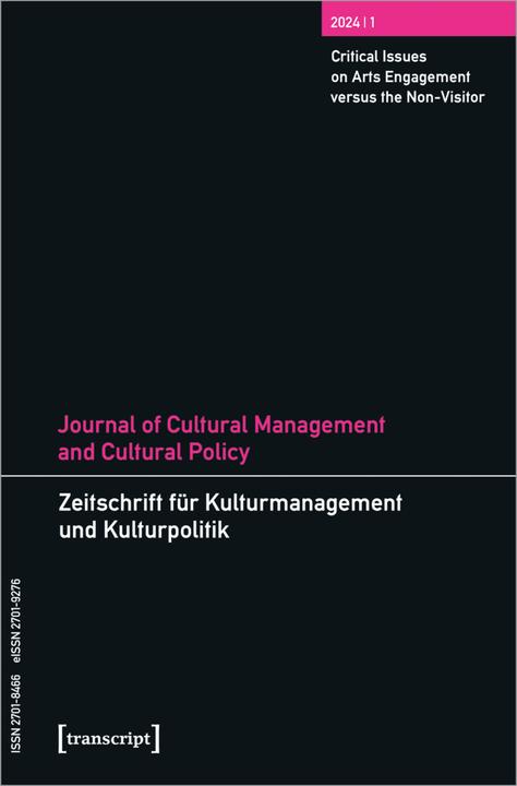 Image du produit Journal of Cultural Management and Cultural Policy/Journal für Kulturmanagement und Kulturpoliti (Anglais, Miriam Paeslack, Martin Tröndle, Constance DeVereaux, Steffen Höhne, 2024)
