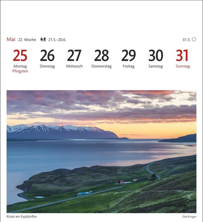 Produktbild Harenberg Island Sehnsuchtskalender 2026 - Wochenkalender mit 53 Postkarten (Deutsch)