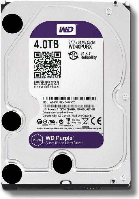 Actual product image WD Purple 4TB 3.5" SATA III (WD40PURX) (4 TB, 3.5")