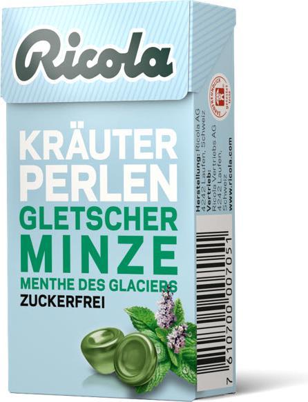 Actual product image Ricola Herbs pearls glacier mint without sugar (25g) (25 Piece)