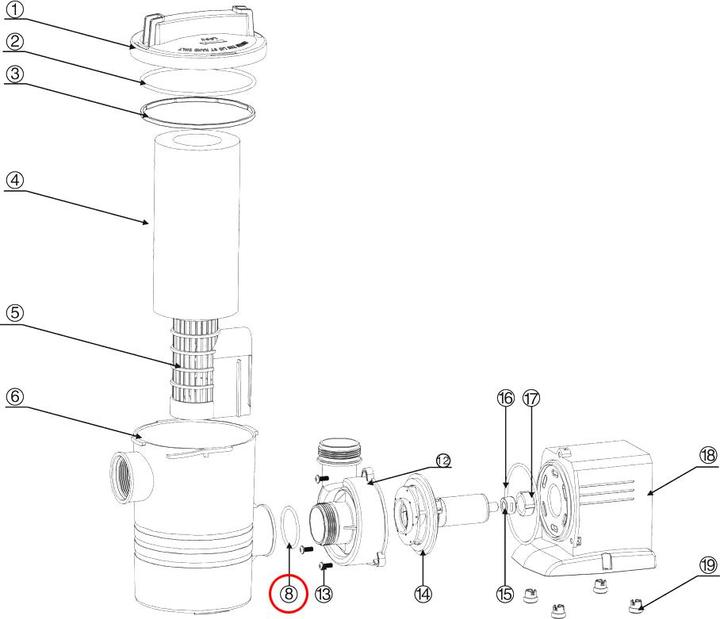 Actual product image SunSun Spare Part: CPP-10000F Poolpump O-Ring 2