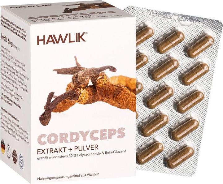 Actual product image Hawlik Cordyceps extract + powder capsule (120 Piece, Capsules, 109 g)