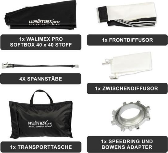 Image du produit Walimex pro Basic Softbox 40x40 (Boîte à lumière)