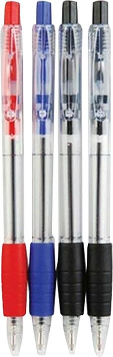 Produktbild Tiger Stationery Tiger Retractable Easy Grip Ball Point Stifte (4er Pack) (Blau, Schwarz, Rot, 4 x)