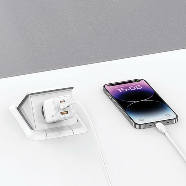 Produktbild Usams US-CC180 65W ACC 3 Ports GaN Fast Charger (EU) -- Sandru series (65 W)