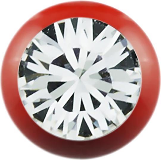 Star Piercing Micro Kugel Fire Red mit Swarovski silber (ohne Messing, Chirurgenstahl 316L)