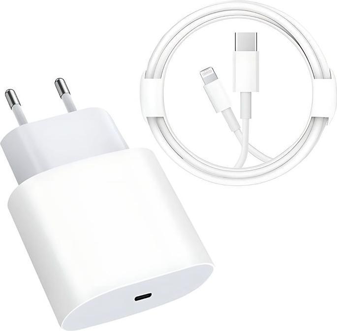 Hermex Schnellladegerät 20W inkl. USB-C zu Lightning Kabel 1m Ladekabel (20 W)