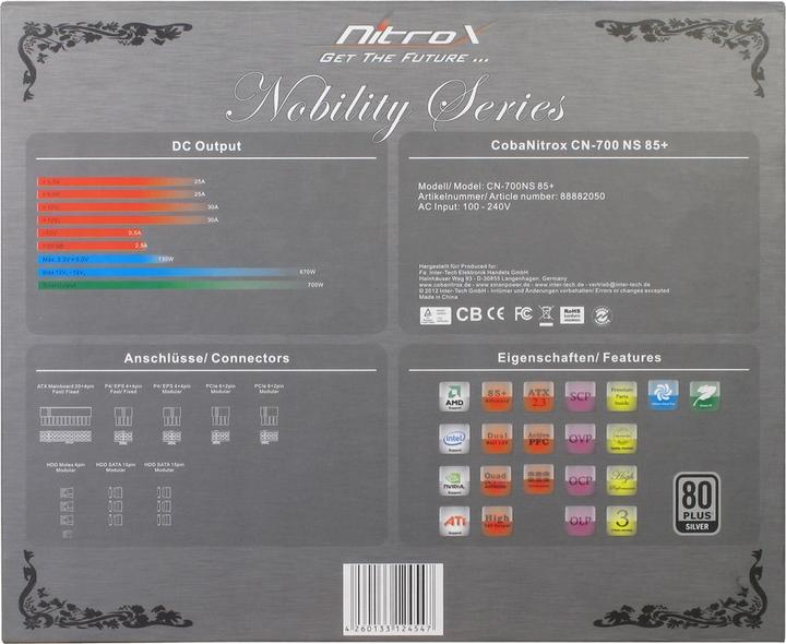 Actual product image Intertech Coba Nitrox Nobility CN-700 NS 2.3, 80+, Active PFC (700 W)