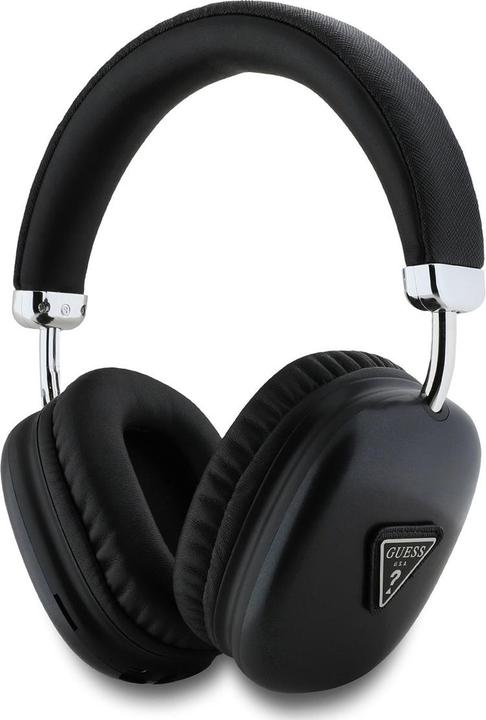 Guess Saffiano PU Leather Triangle Logo Wireless Headhones Black (32 h, Kabellos)