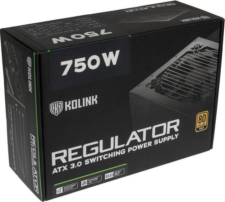 Produktbild Kolink Regulator 80 PLUS Gold Netzteil, ATX 3.0, PCIe 5.0, modular - 750 Watt (750 W)