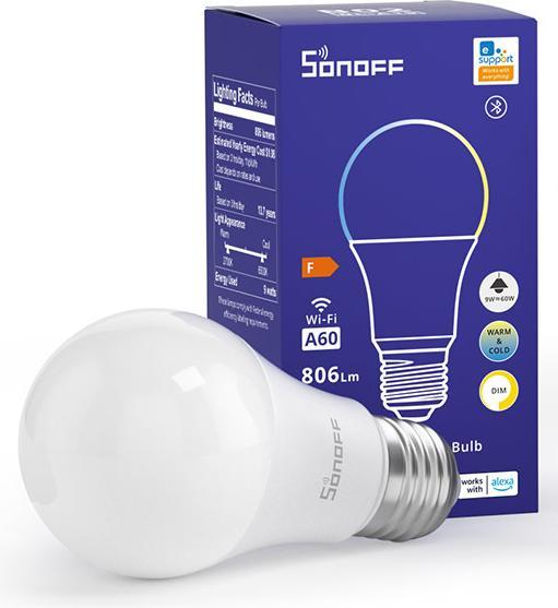 Actual product image Sonoff Smart LED Wifi bulb B02-BL-A60 (E27, 9 W, 806 lm, 1 x, F)