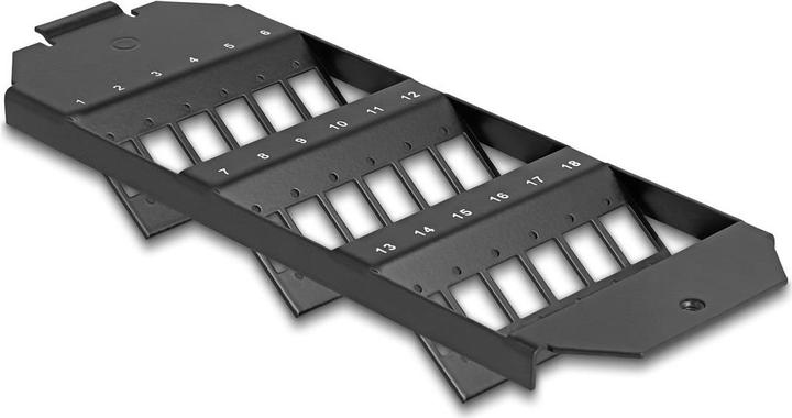 Produktbild Delock LWL Halterung für Bodentank 18 Port für SC Simplex / LC Duplex Kupplungen schwarz (Patch Panel)