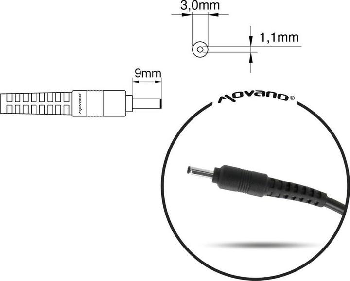 Produktbild Mitsu notebook charger 19v 2.37a 3.0x1.1 - asus acer (45 W)