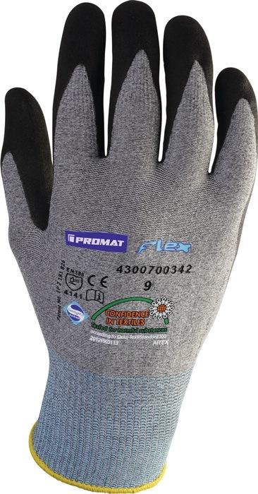Nordwest Handel AG gloves Flex size 8 grey/black EN 388 Cat.II PROMAT (8)