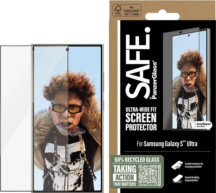Actual product image PanzerGlass SAFE. by ® Ultra-Wide Fit display protection (1 Piece, Samsung Galaxy S25 Ultra)